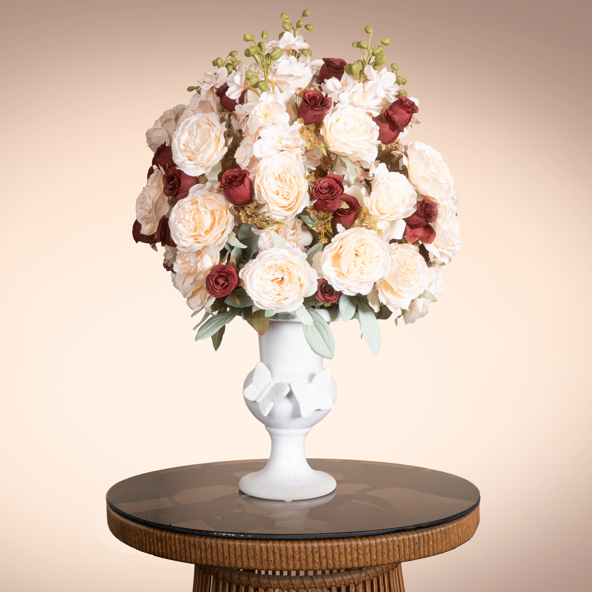 Cream & Burgundy Arrangement
