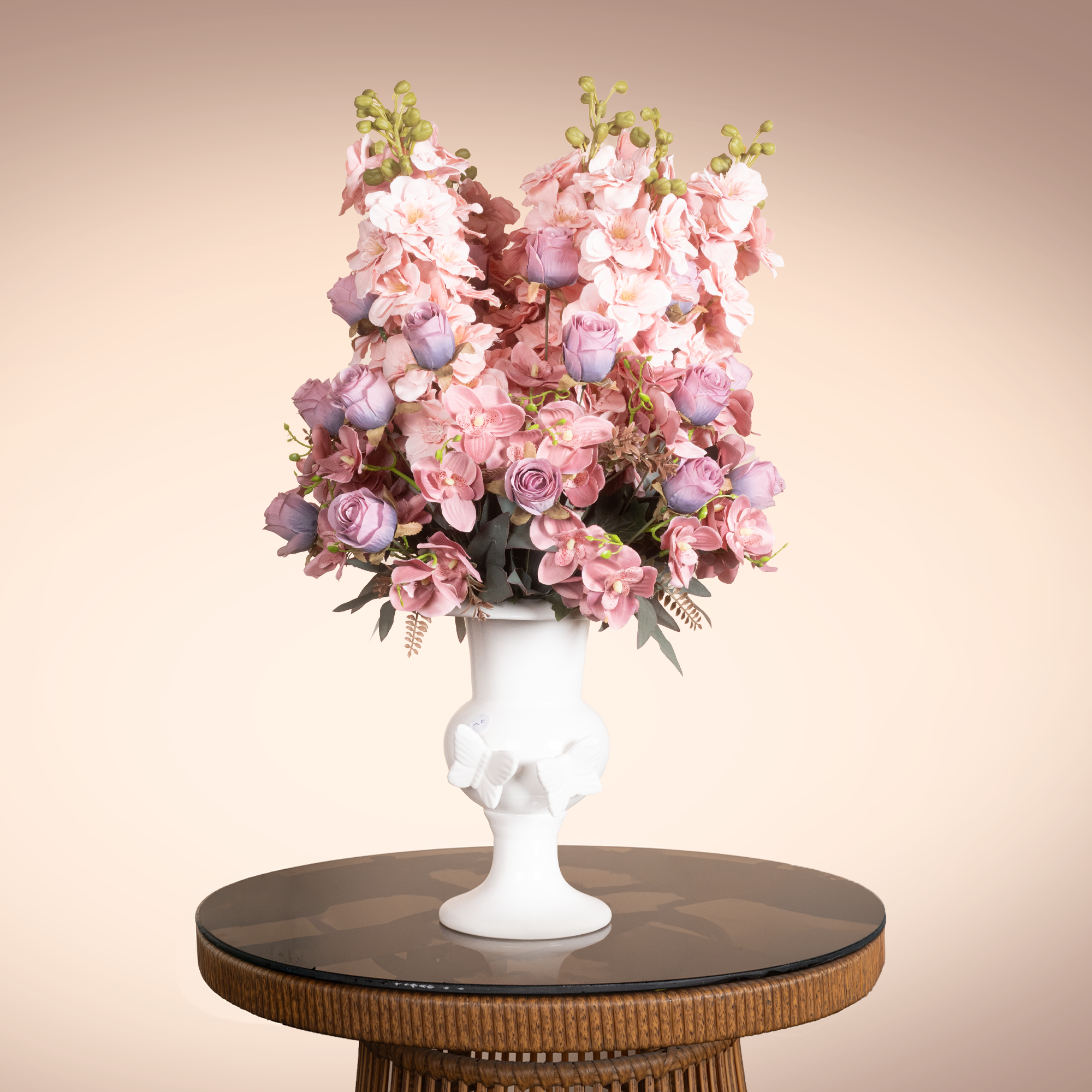 Pink Roses & Orchid Arrangement