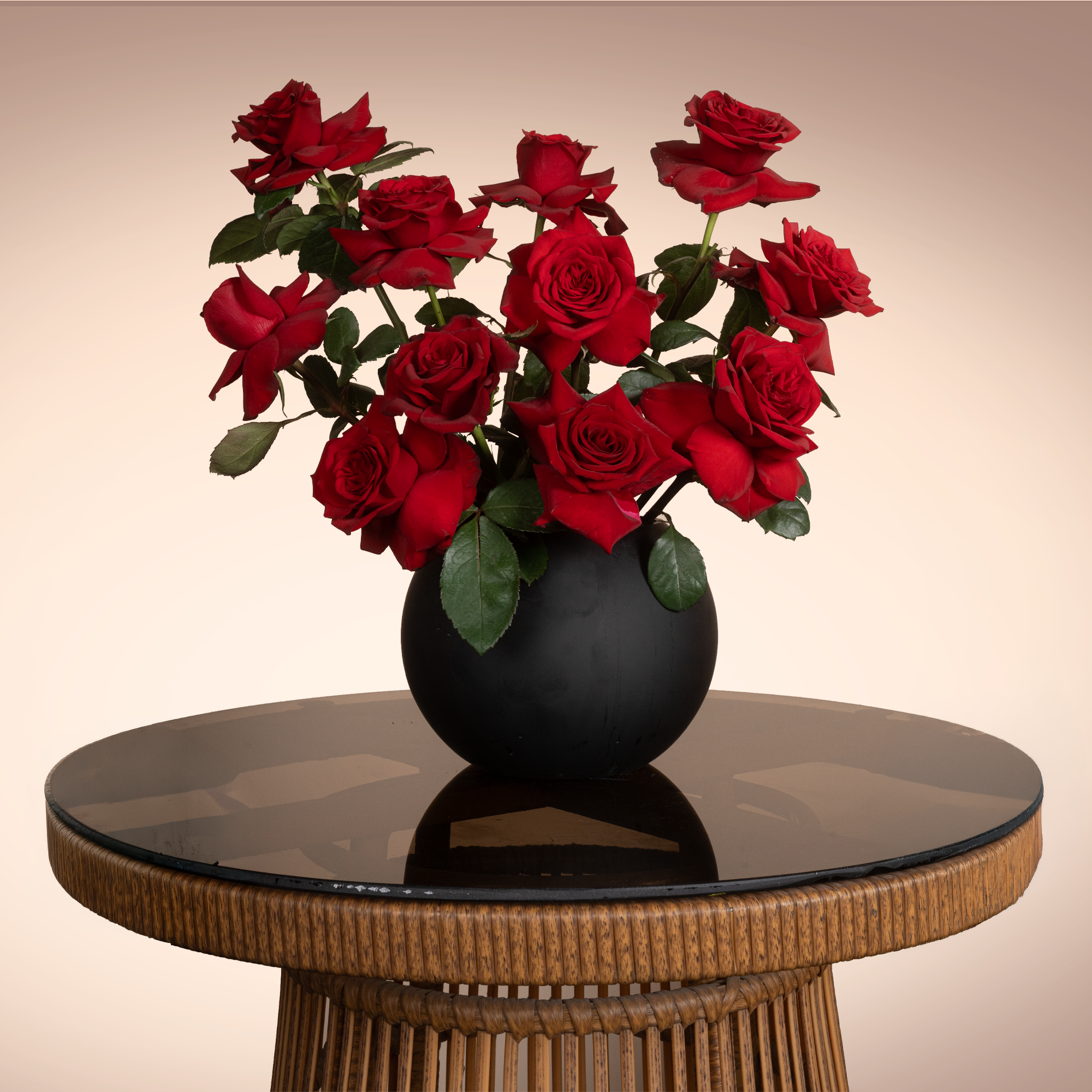 Midnight Rose Flowers Vase