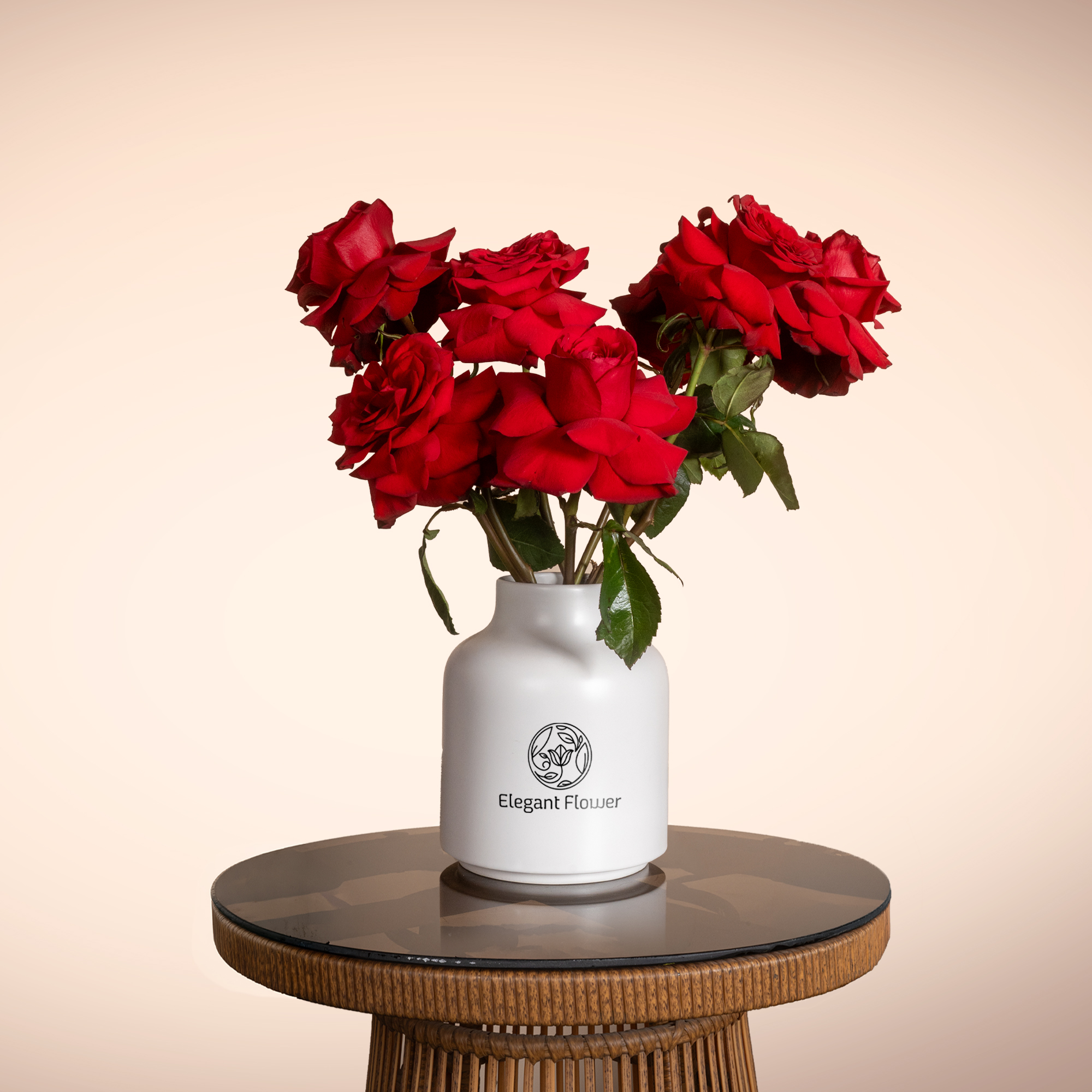 Simply Red Flowers Vase