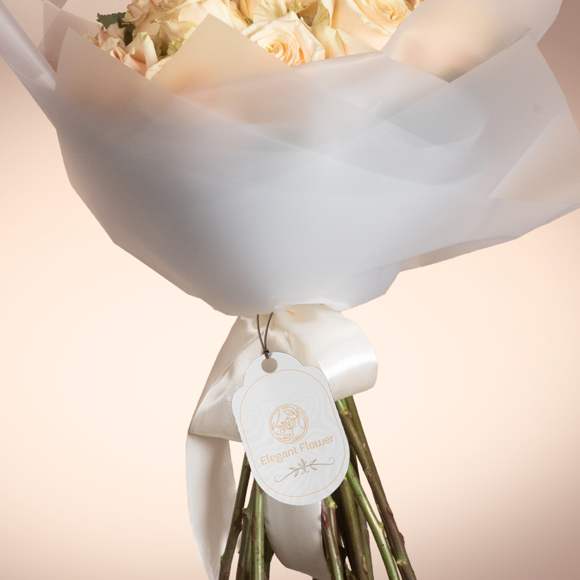 Beige Elegance Rose Bouquet