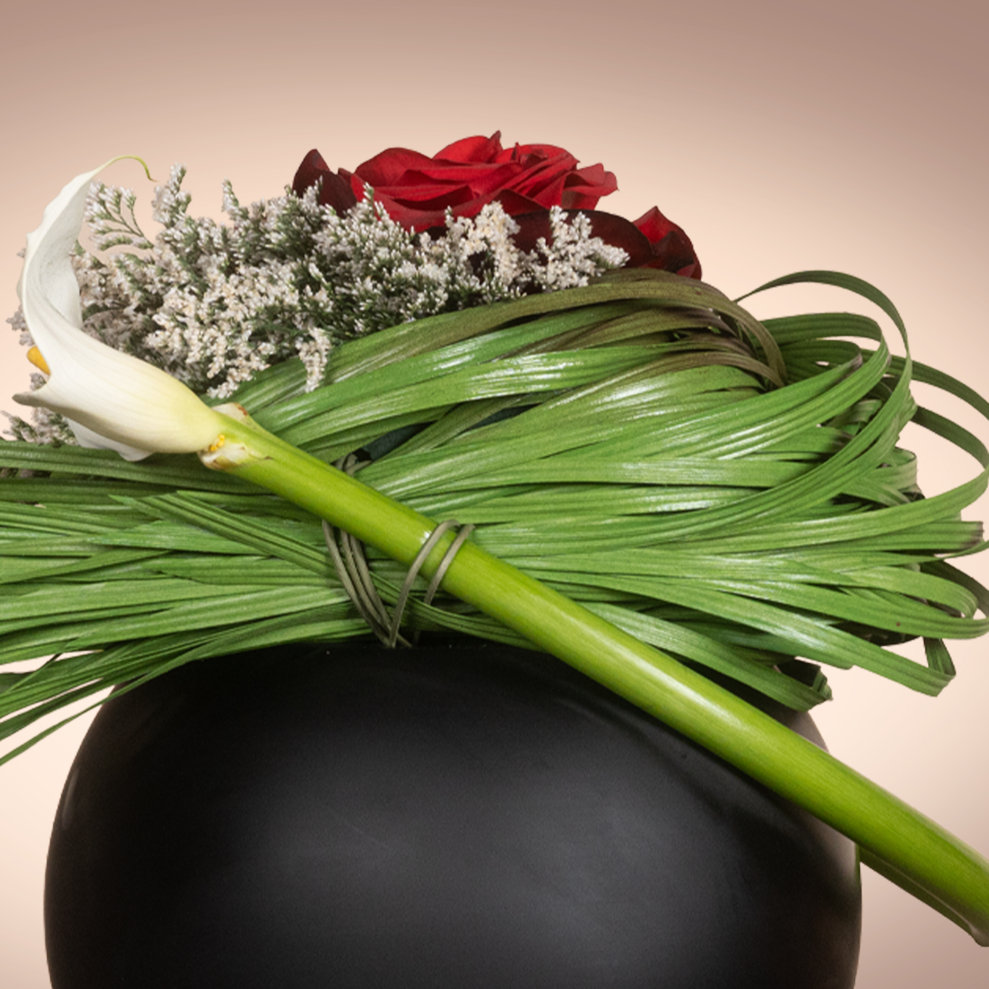 Red & Calla Flowers Vase