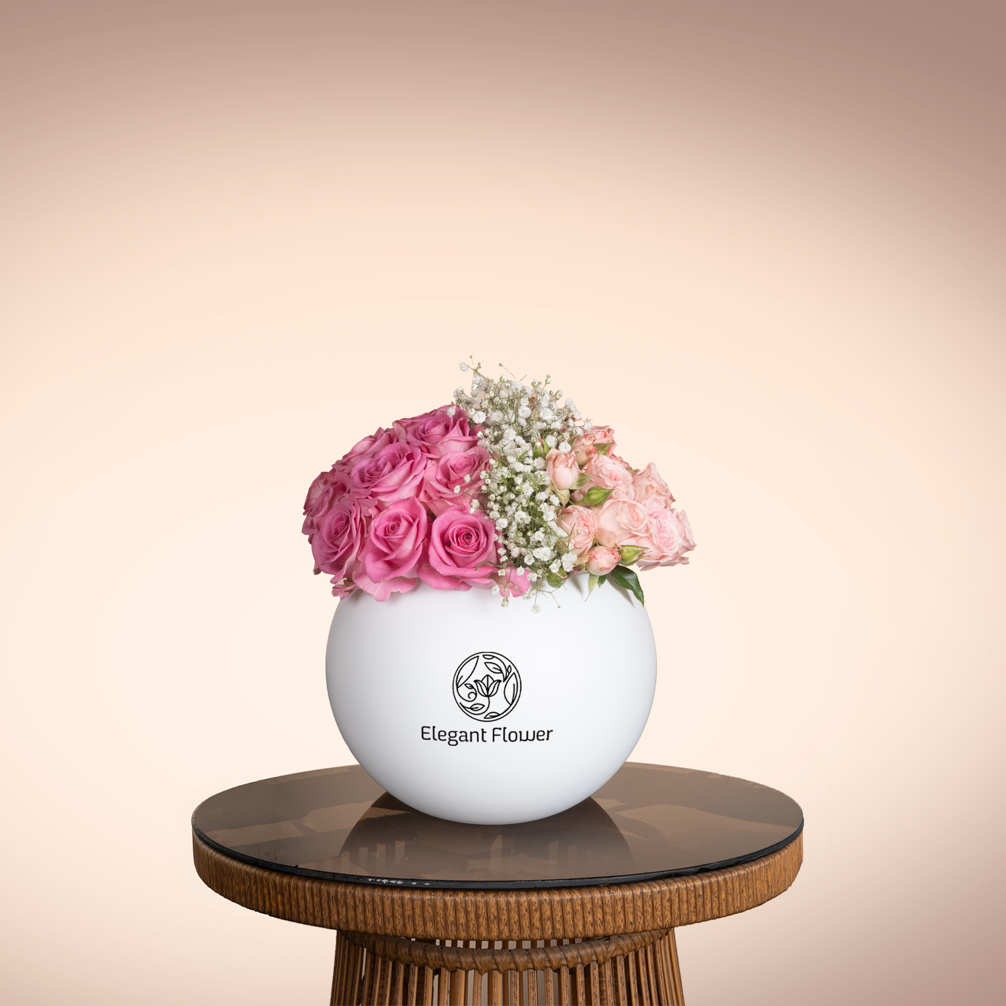 Blush Gradient Flowers Vase