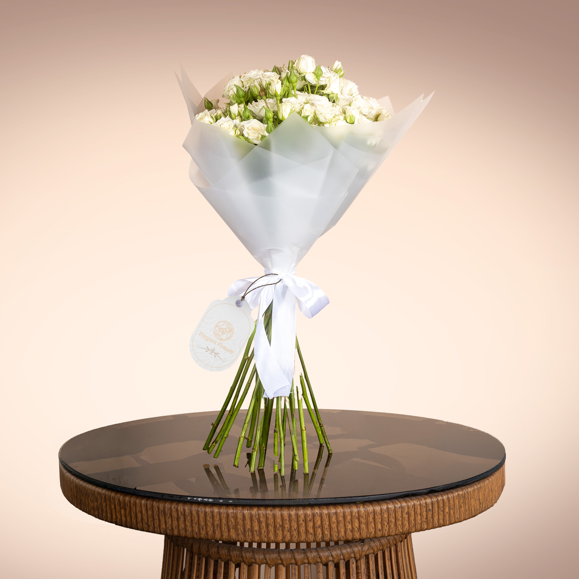 White Petite Rose Bouquet