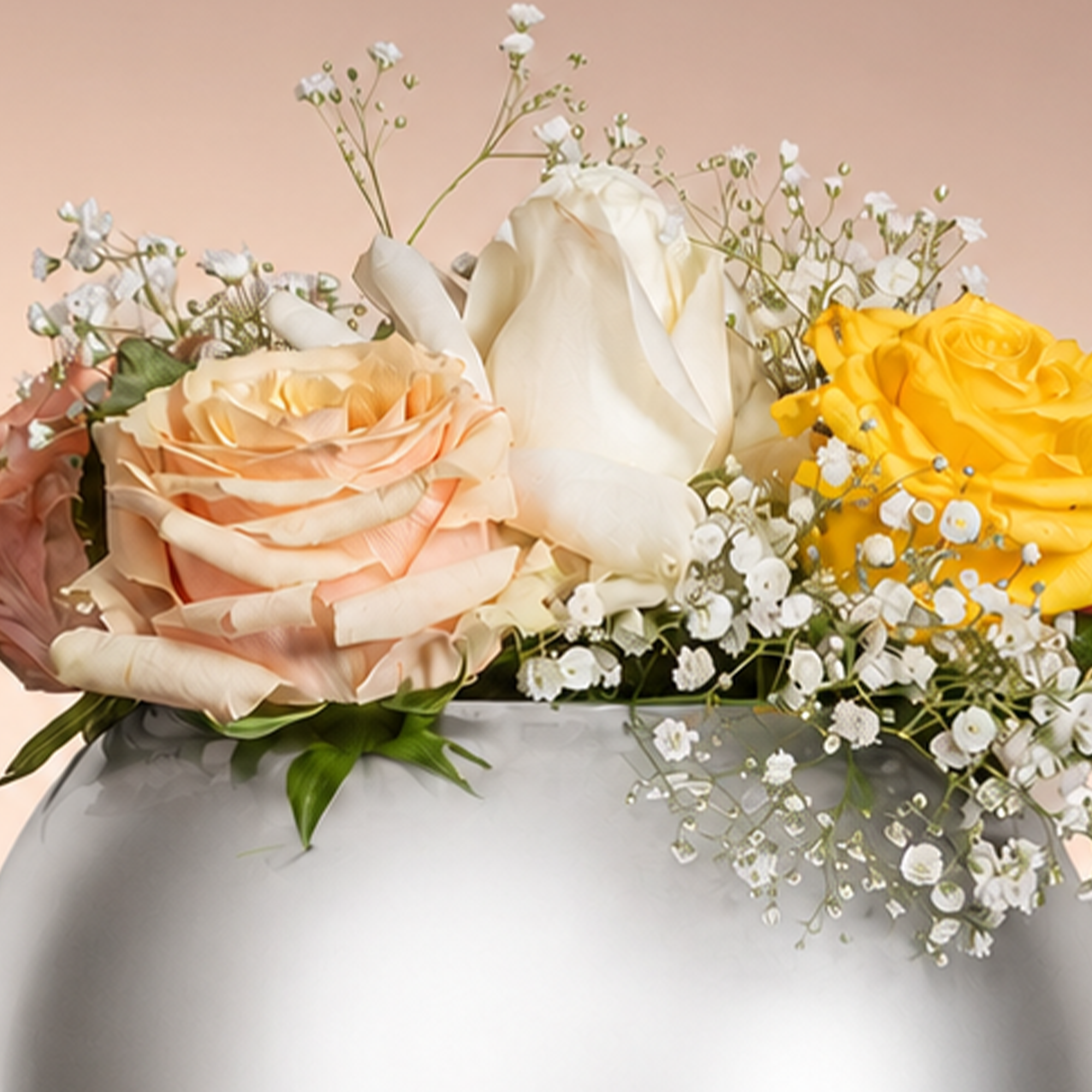 Soft Sunrise Flowers Vase